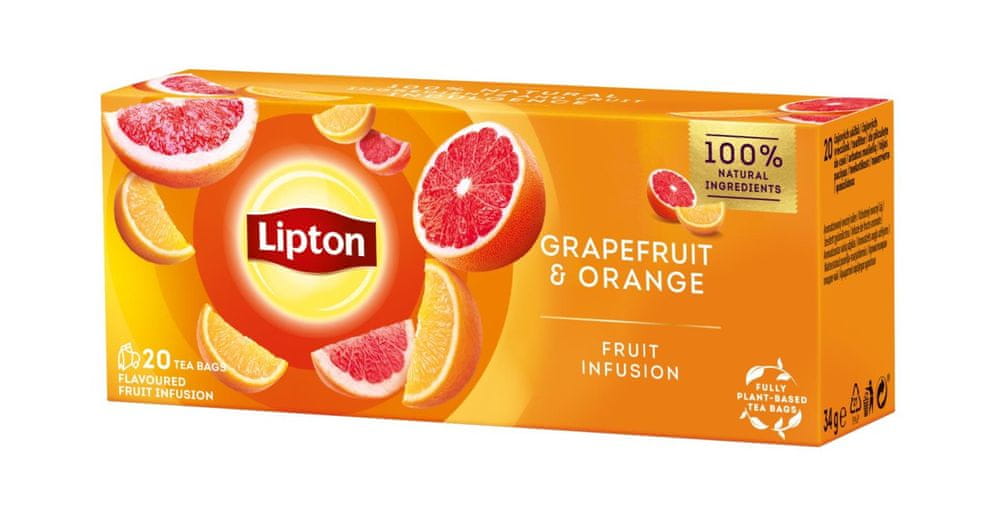 WEBHIDDENBRAND Lipton Ovocný čaj Liton - grapefruit a pomaranč, 20x 1,7 g